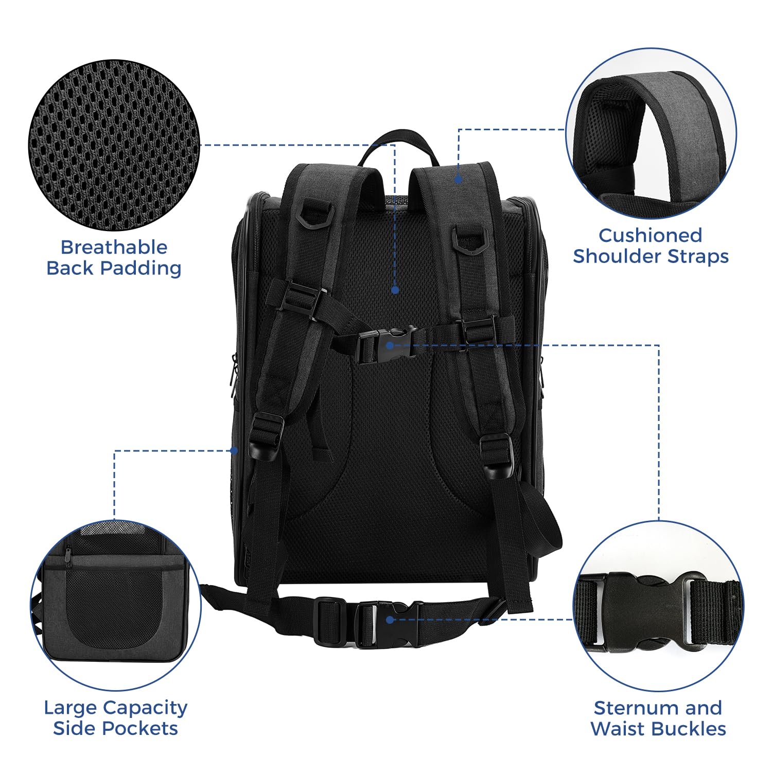 Apollo Walker mochila portadora ofrece ventilación gracias a la malla en cuatro lados.