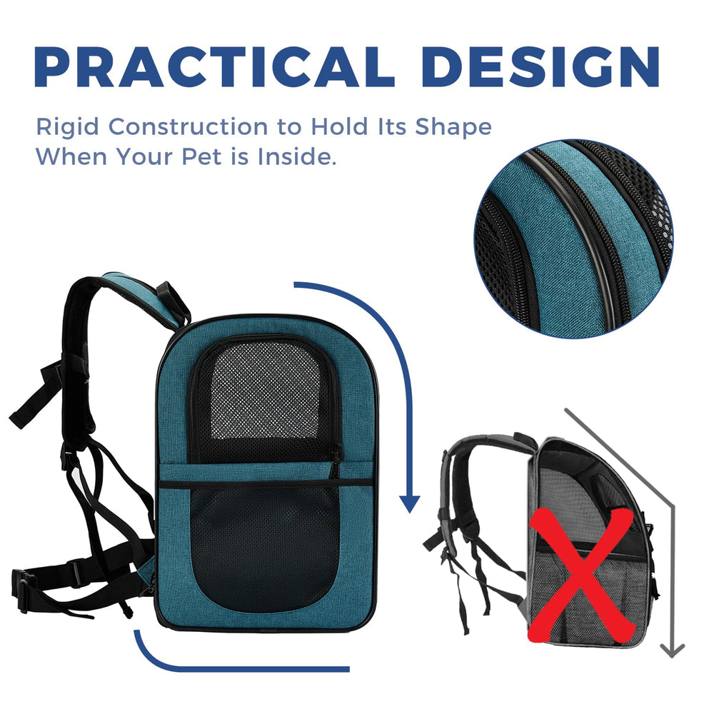 Apollo Walker Mochila Portapet Teal, cierre triple para mayor seguridad de la mascota.