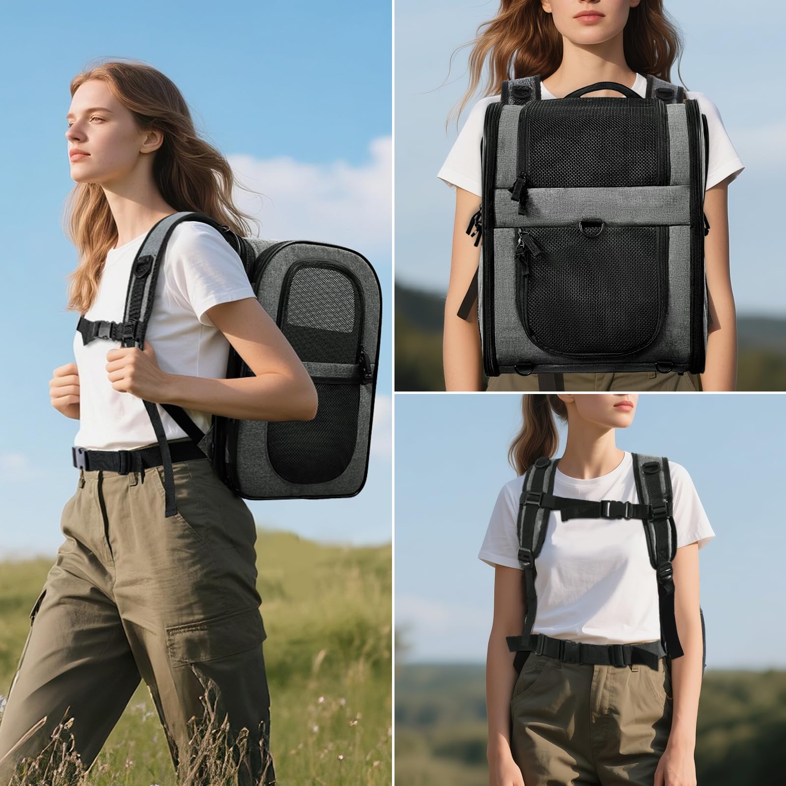 Apollo Walker Mochila transportín ajustable para uso en avión, coche o senderismo.