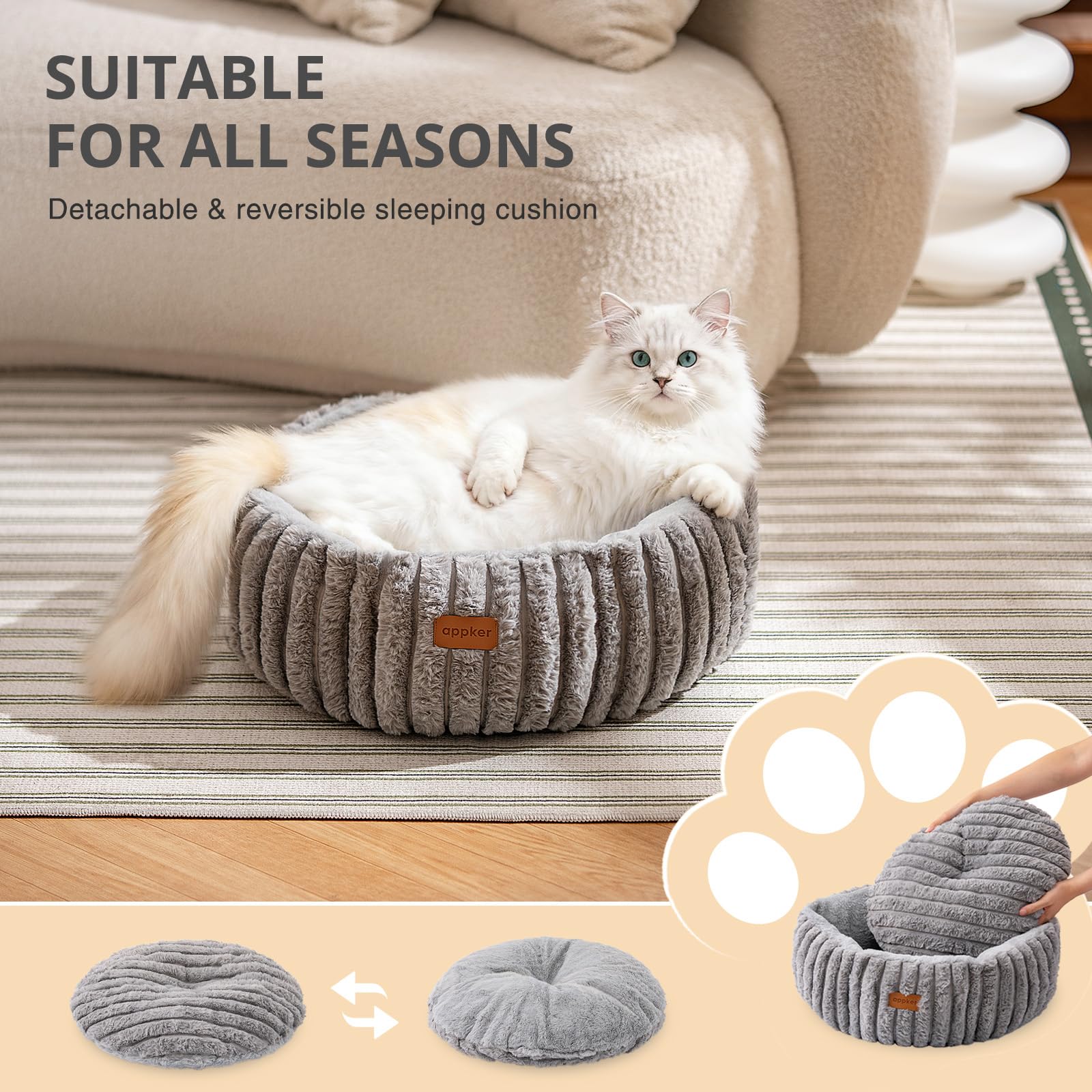 APPKER cama gato almohadilla interna desmontable para lavado
