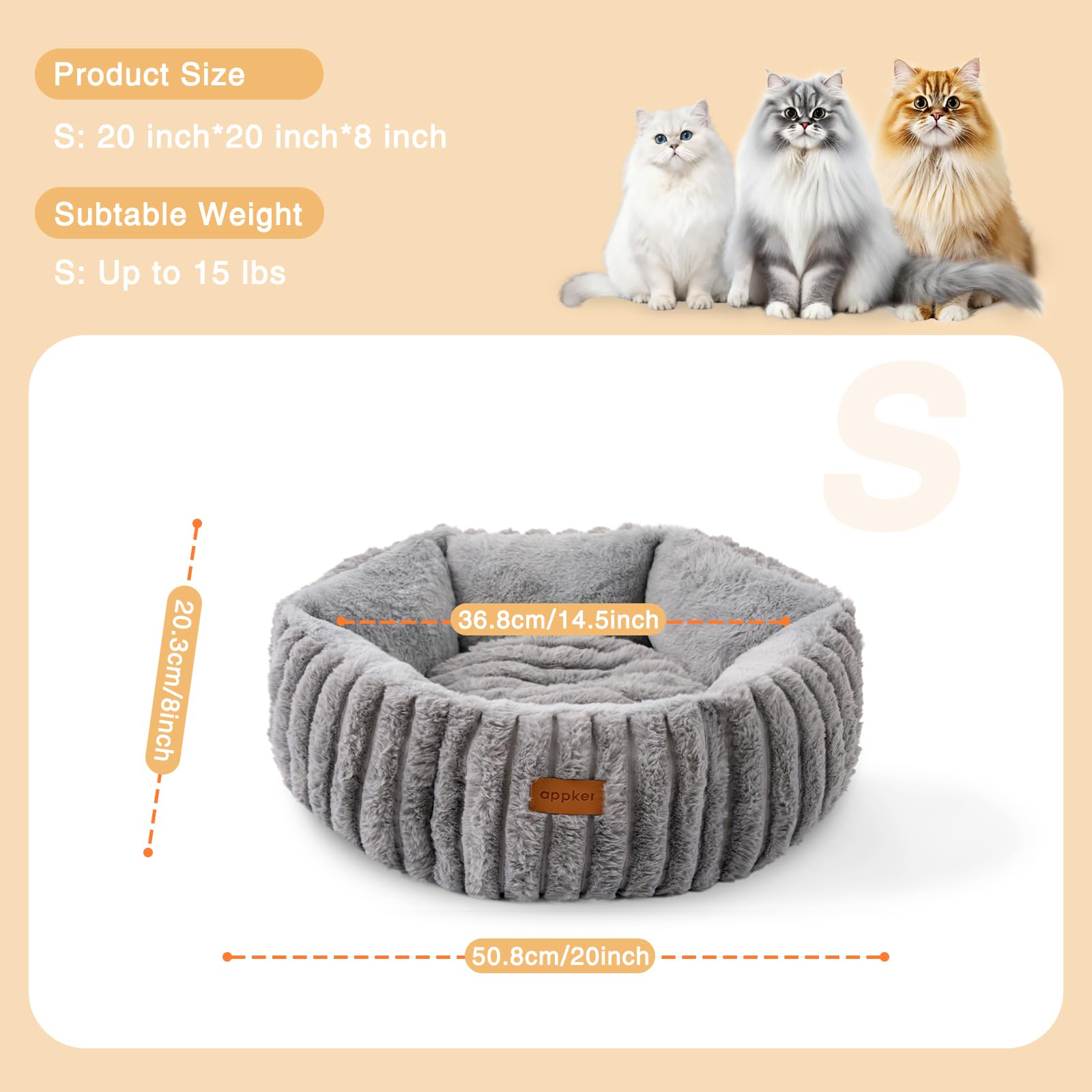 APPKER cama gato funda lavable desmontable en gris