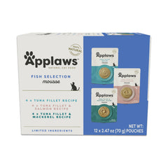 Applaws bolsas de atún mousse: porciones sabrosas para gatos curiosos.