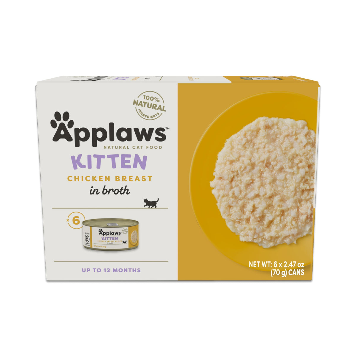 Applaws comida húmeda para gatitos, pollo en caldo, lata 01, premiar e hidratar