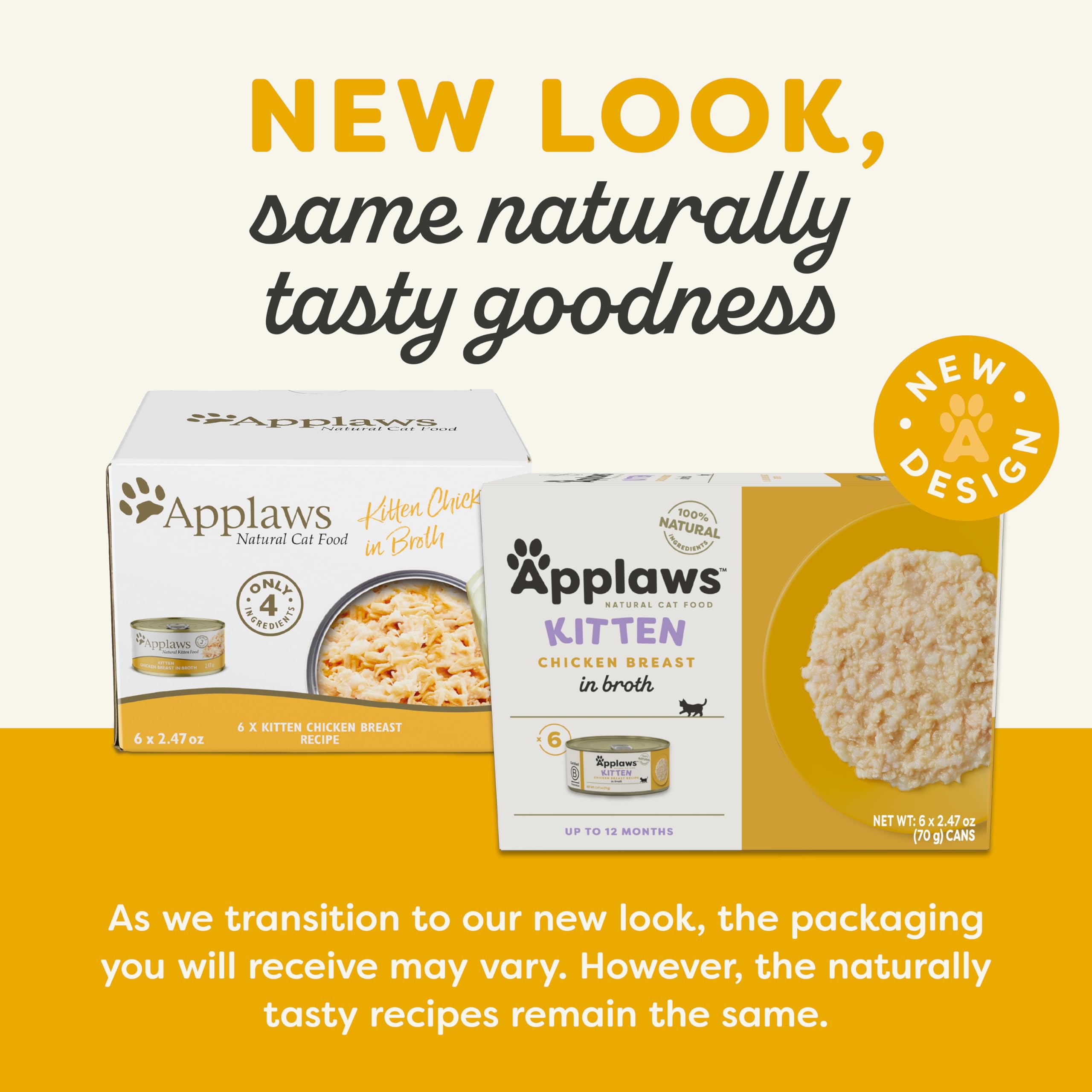 Applaws comida húmeda para gatitos, pollo en caldo, lata 02, sabor natural y proteína alta