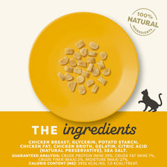 Textura liofilizado Applaws pollo; sabor natural y práctico como snack.