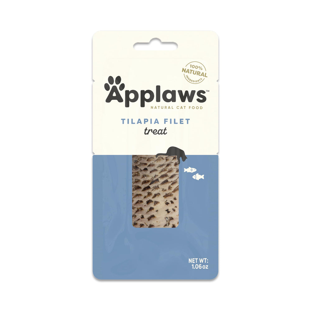 Applaws sabor tilapia, experiencia de merienda para gatos exigentes