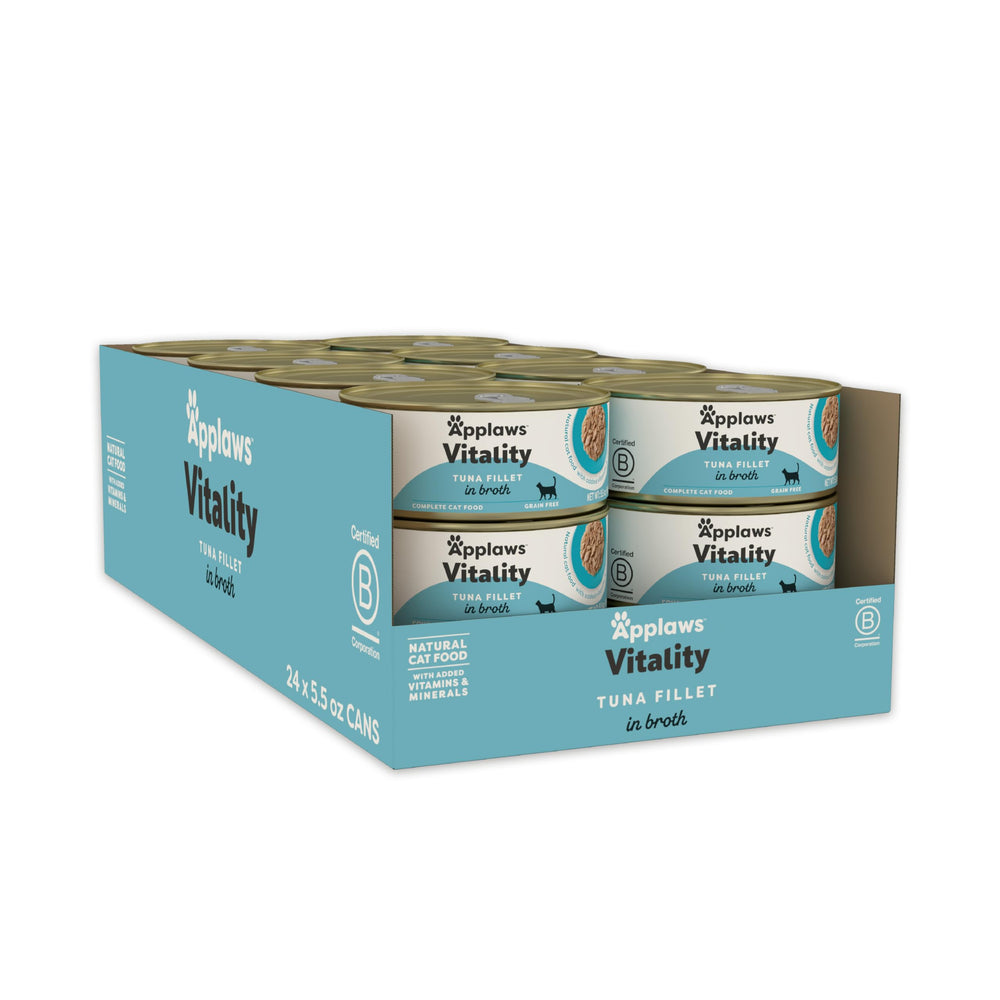 Applaws Vitality, lata de atún en caldo, sabor natural yHydratación para tu gato