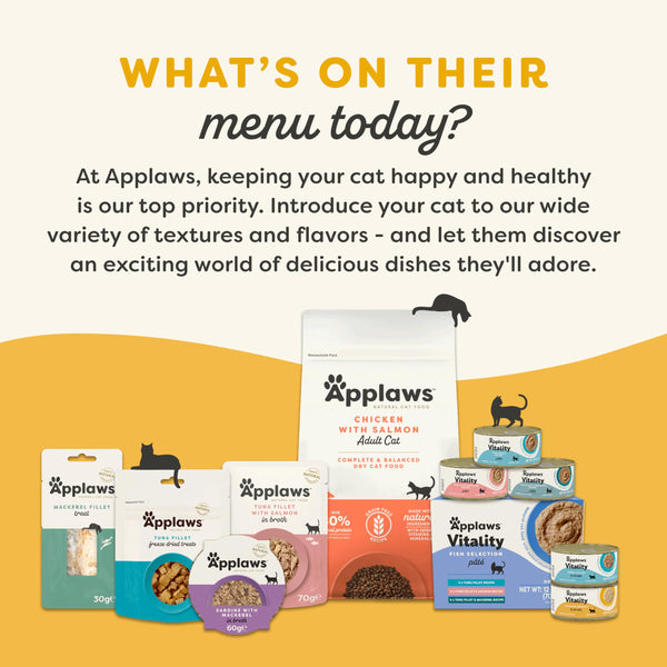Applaws Vitality Plato atractivo para gatos, ideal como recompensa ocasional.