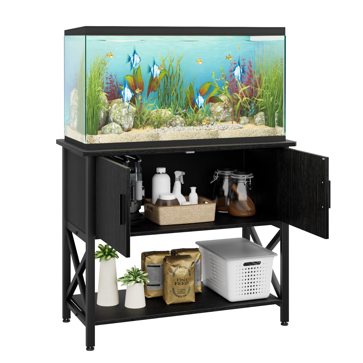 APPOLYN estante acuario dimensiones 36.6 x 18.9 x 30.3 pulgadas para un ajuste perfecto