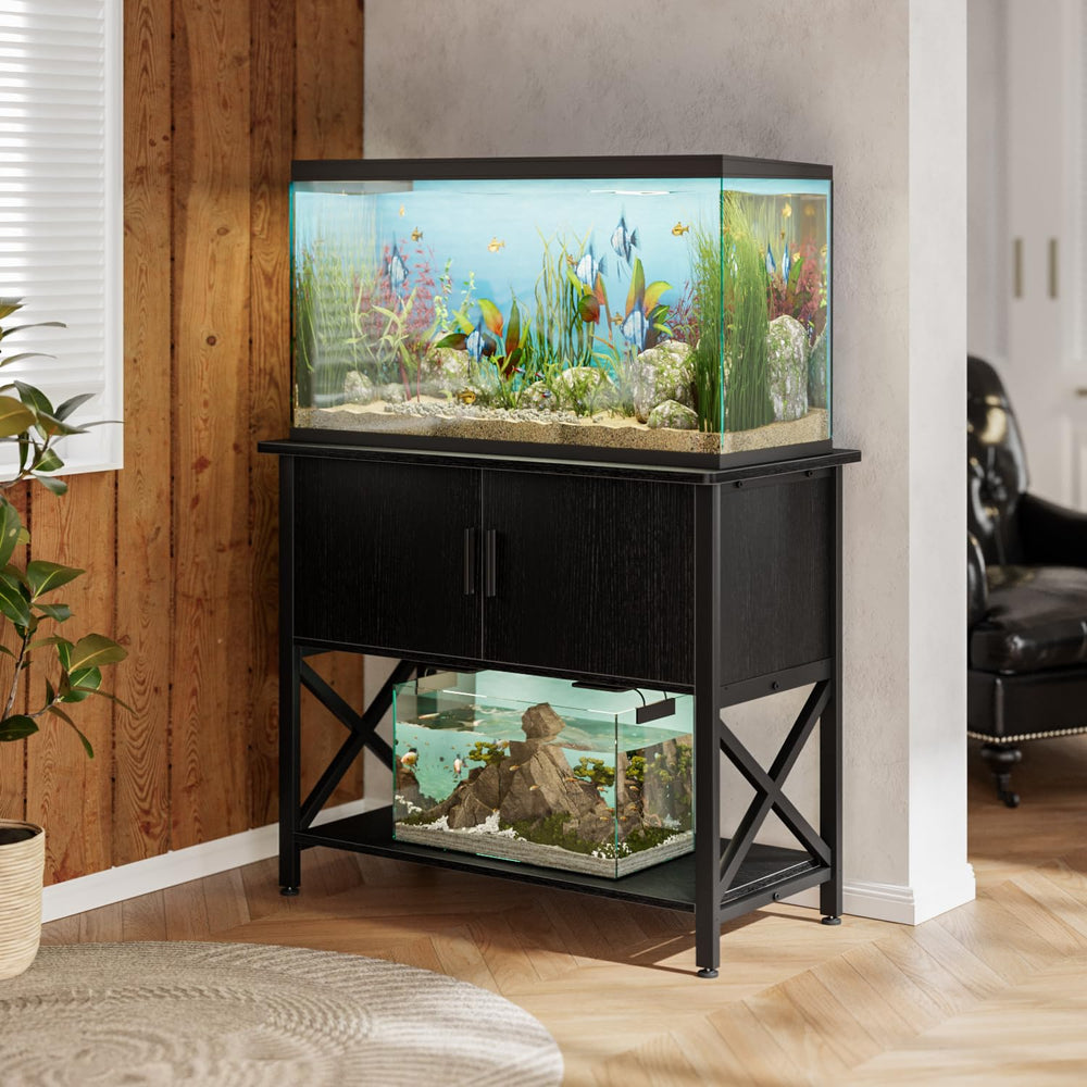 APPOLYN estante acuario doble espacio para dos tanques, ideal para maximizar espacio