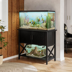 APPOLYN estante acuario doble espacio para dos tanques, ideal para maximizar espacio