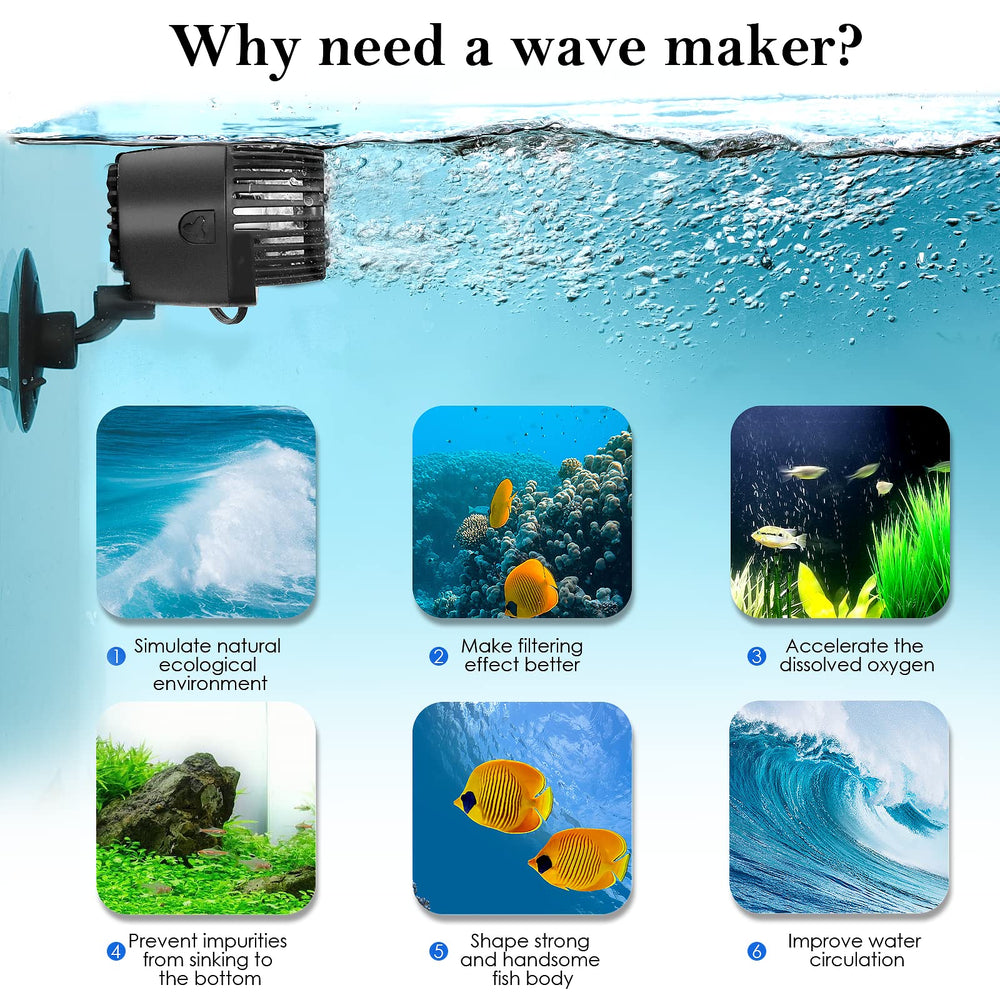 AQQA Wave Maker con rotación de 360° para dirigir el flujo.