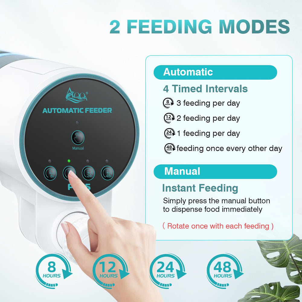 AQQA alimentador automático, capacidad de 230 ml para más alimento.