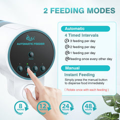 AQQA alimentador automático, capacidad de 230 ml para más alimento.