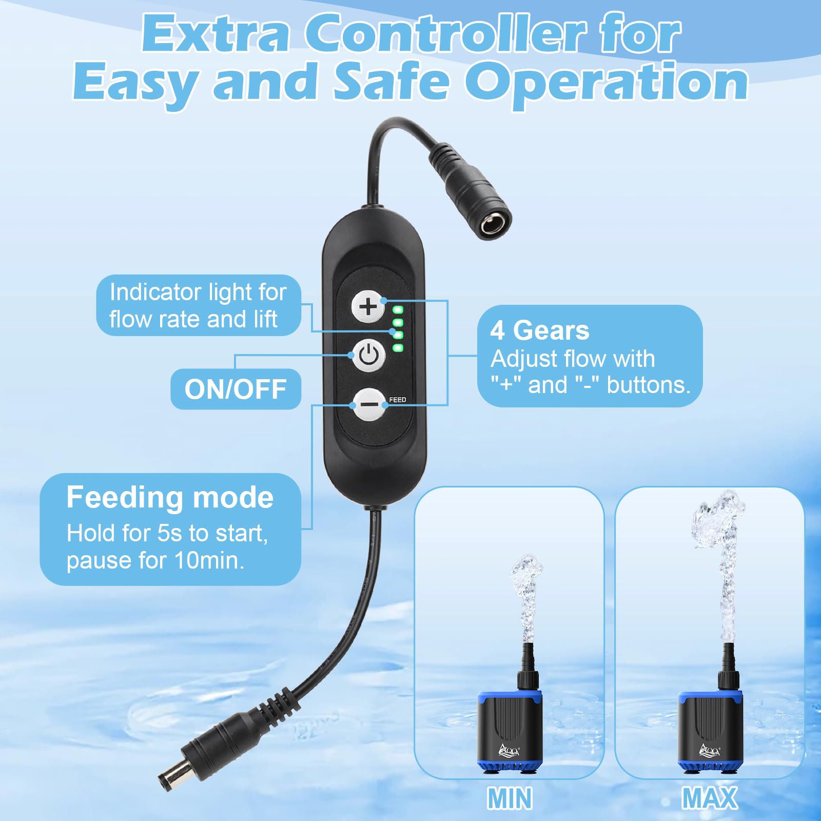 Bomba sumergible IP68 de AQQA para uso continuo bajo el agua