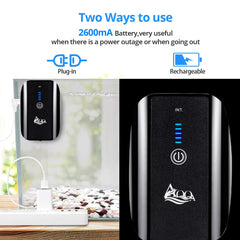 AQQA bomba de aire recargable para acuario con batería de 2600 mAh para uso continuo.