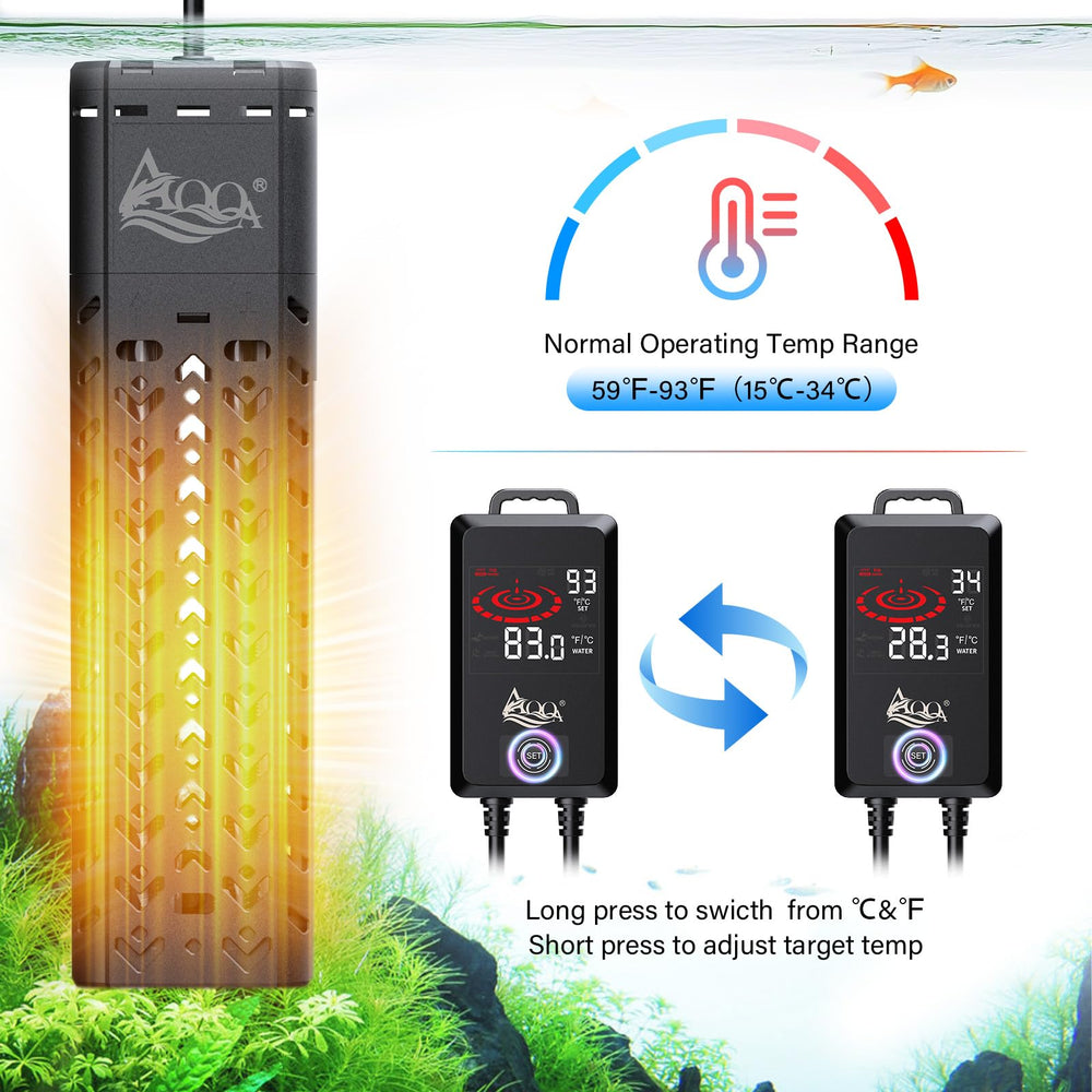 Controlador externo de temperatura AQQA para ajuste preciso.