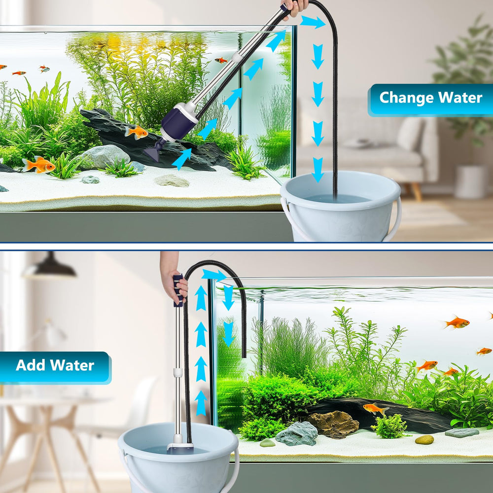 AQQA DC drenaje para cambios de agua rápidos y eficientes.
