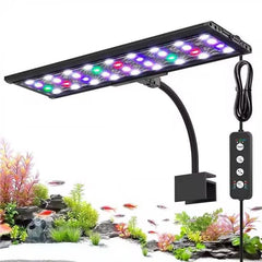 Luz AQQA para acuario con modo clip y iluminación estable para acuarios.