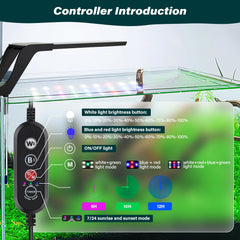 LED de espectro completo AQQA para plantas y peces.