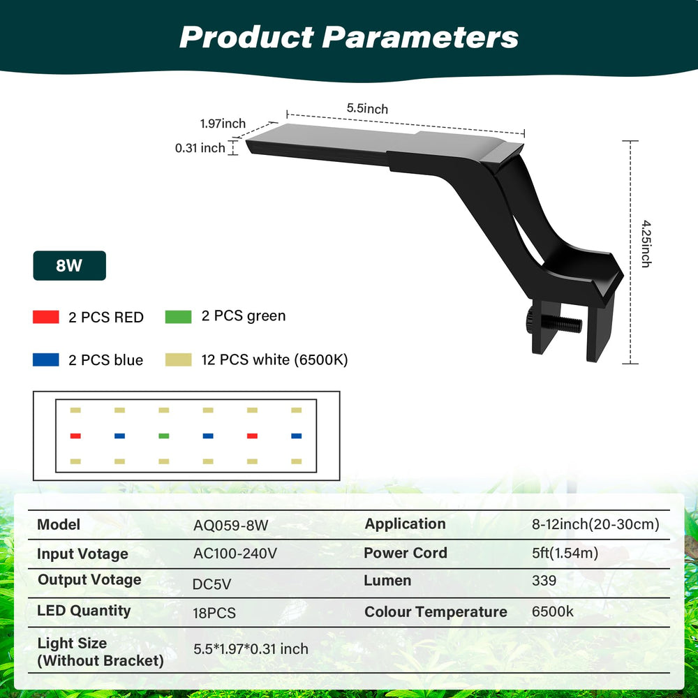 Soporte desmontable de AQQA clip-on para tanques de distintos grosores.