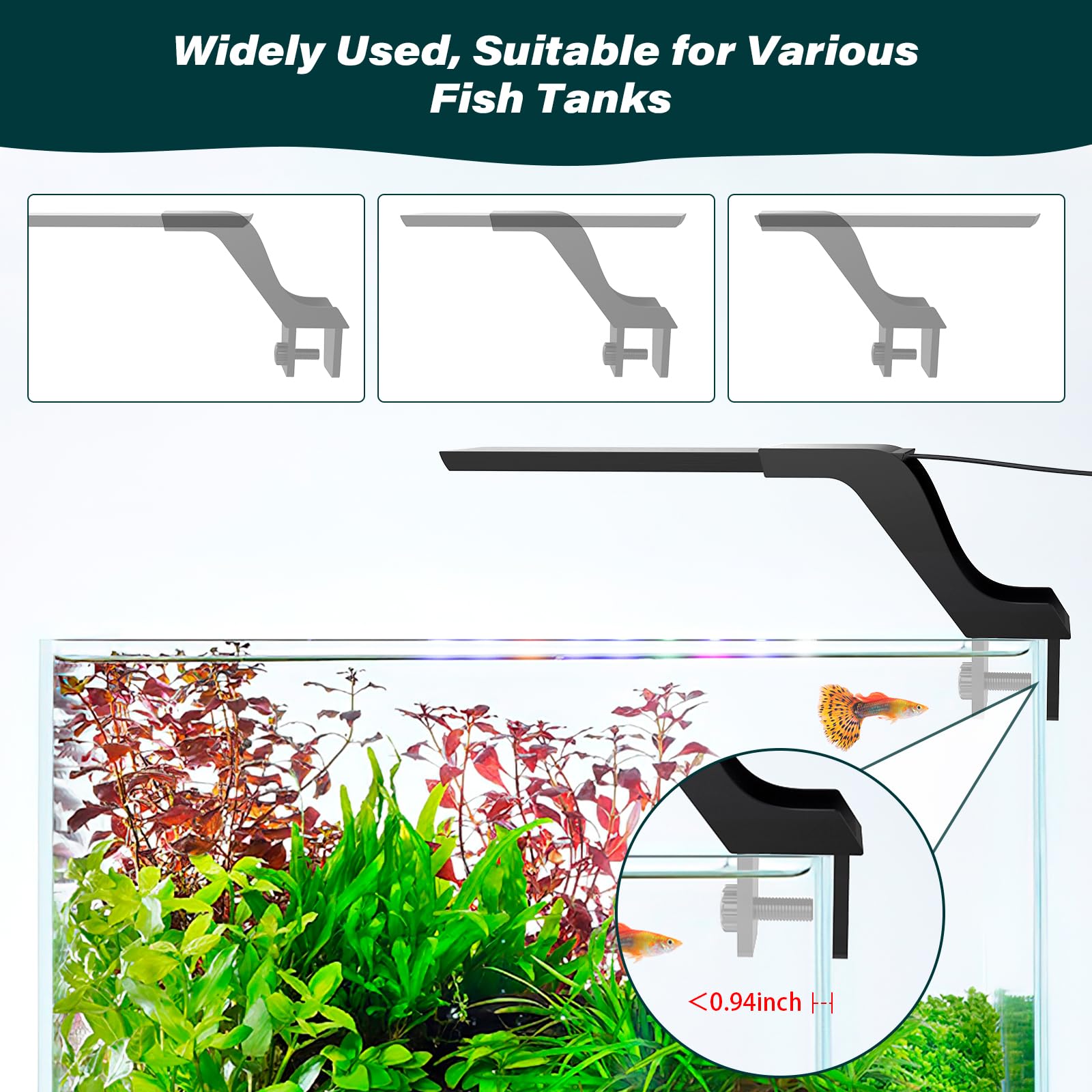 Conexión USB o adaptador para instalación rápida en acuario.