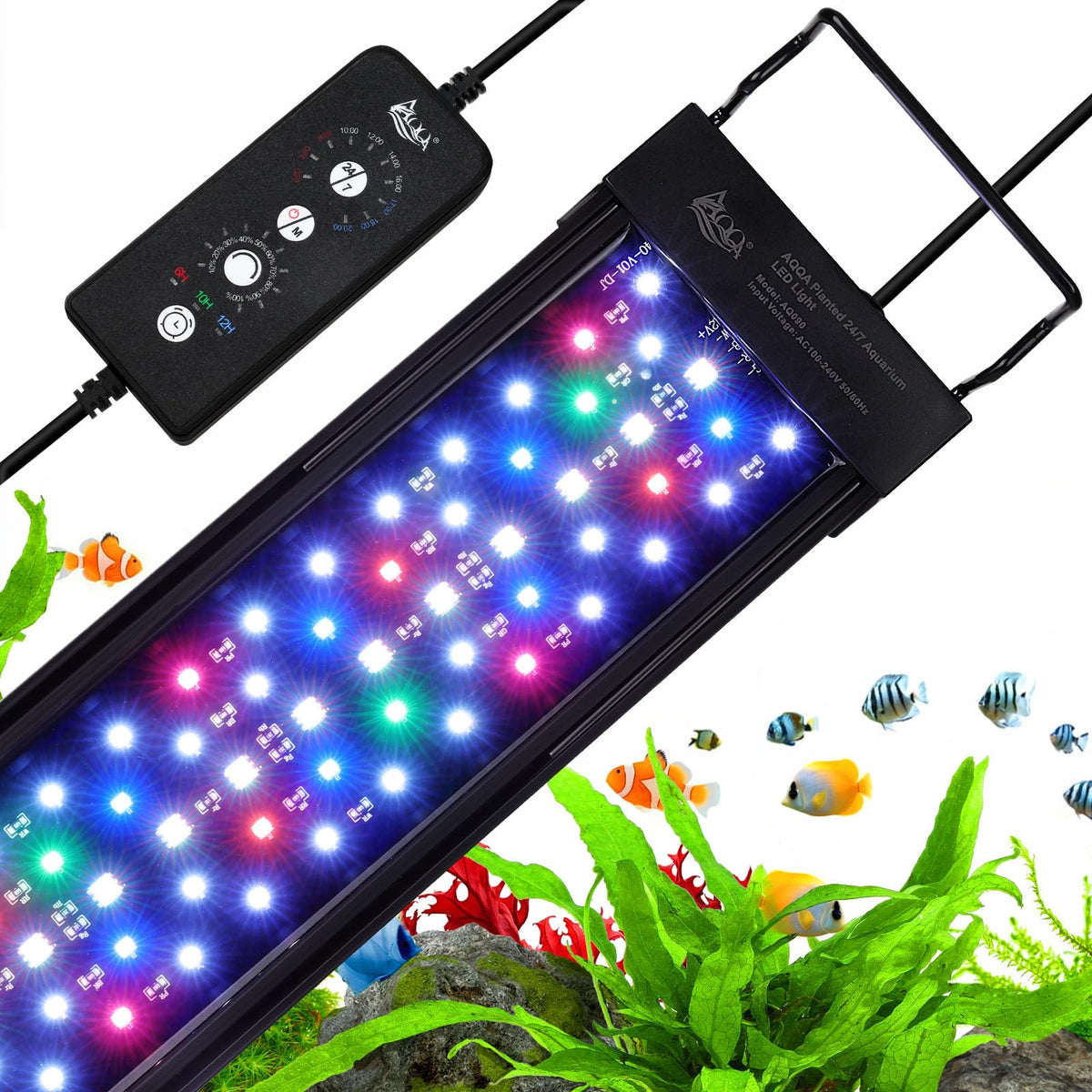 Luz AQQA para acuario con diodos y diseño en aluminio mejora la disipación del calor.