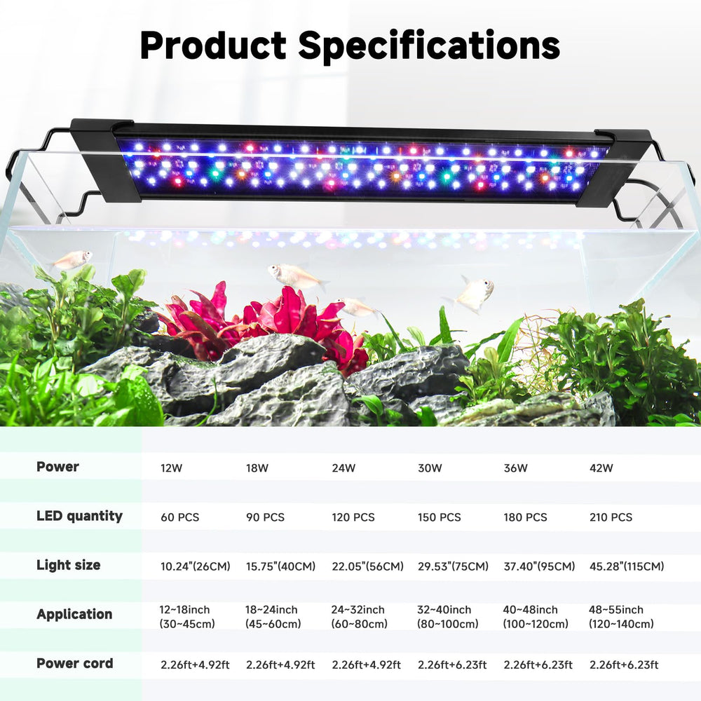 Luz AQQA de espectro completo para plantas de acuario.