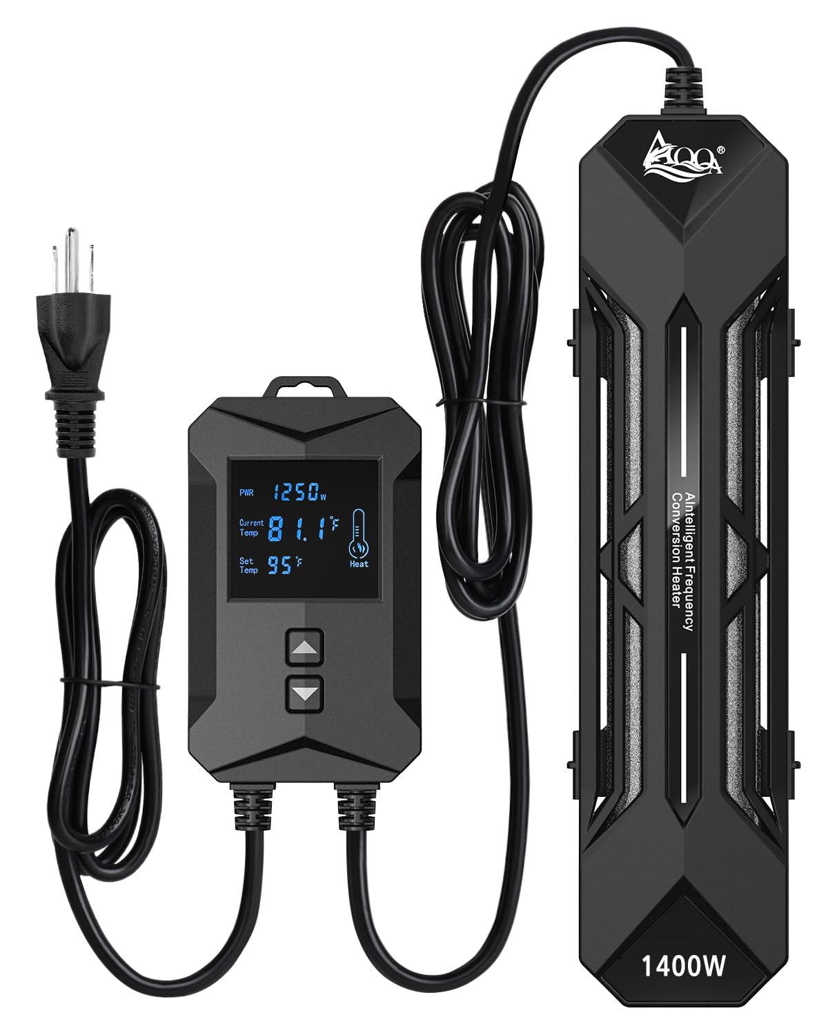 AQQA termocuadro para acuario con doble tubo de vidrio y pantalla LCD, control preciso.