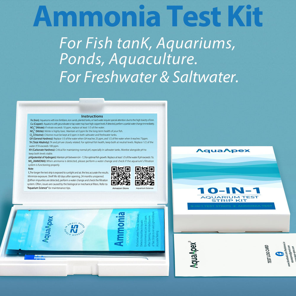 AquaApex: tiras de amoníaco, 50 tiras, para monitorear niveles.