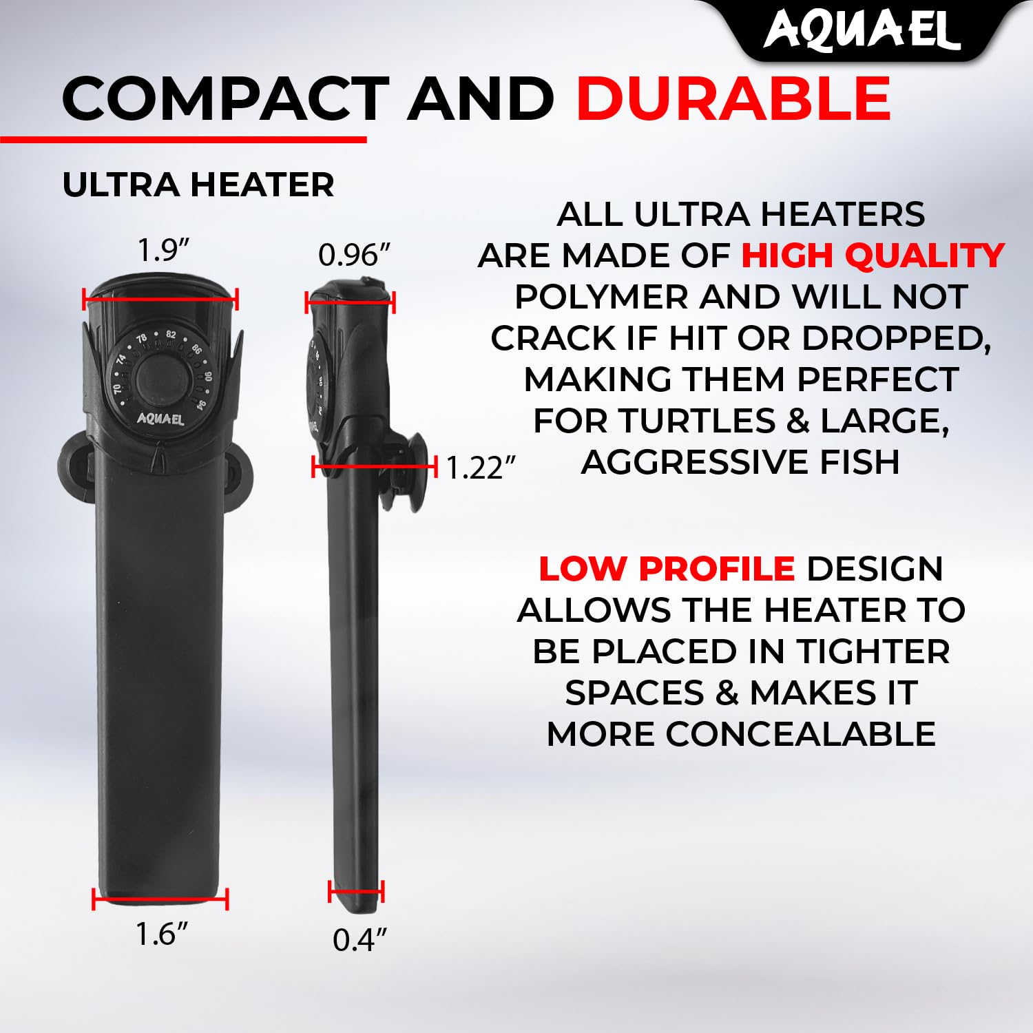 Aquael Ultra compatibilidad con agua dulce y salada, perfecto para distintos acuarios.
