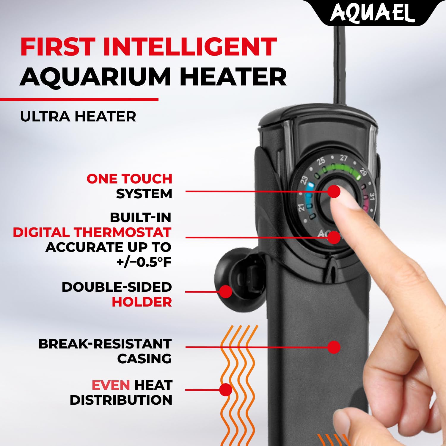 Aquael Ultra montaje con ventosas para instalación rápida y segura.