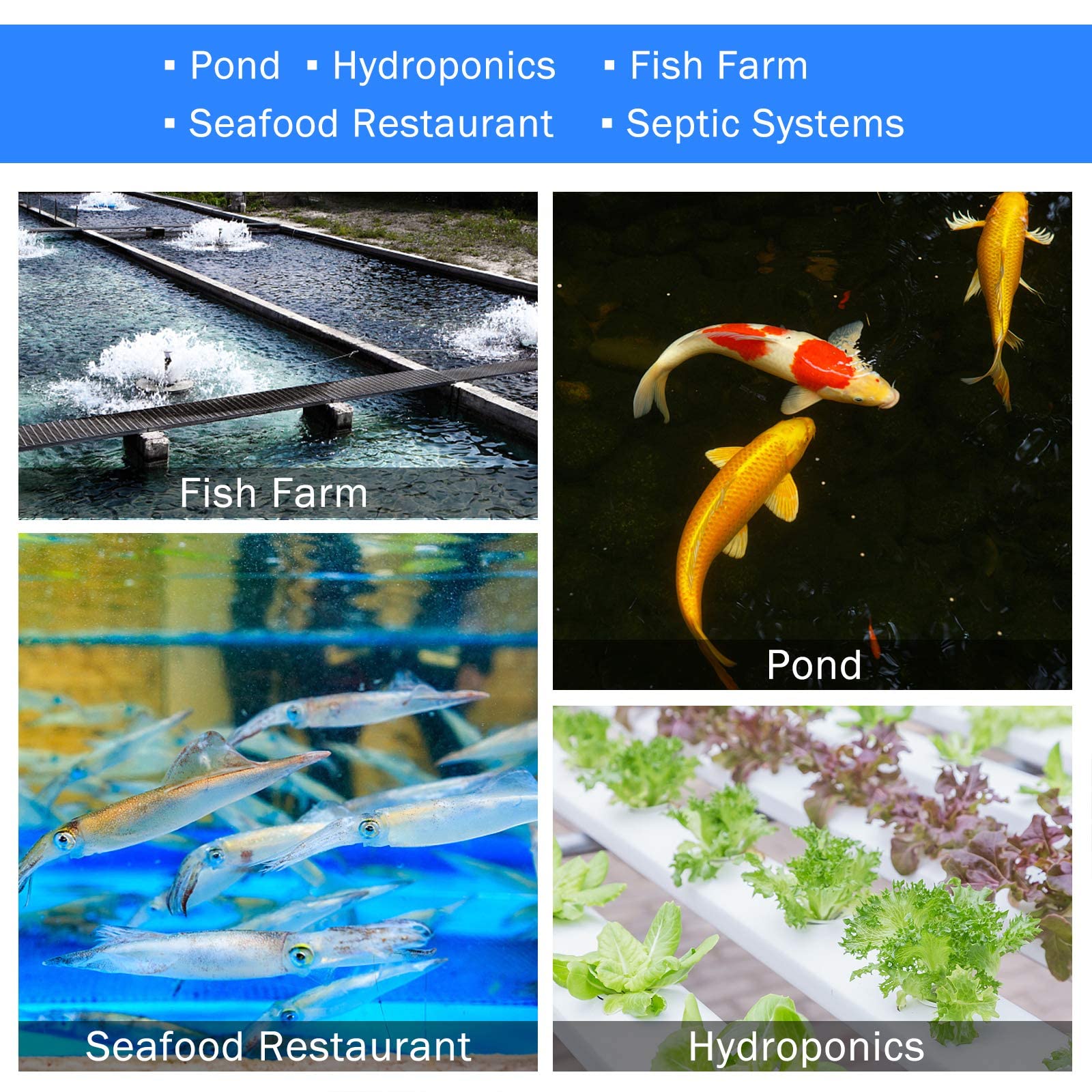 AquaMiracle AP60 uso versatil en estanques, acuario y hidroponia.
