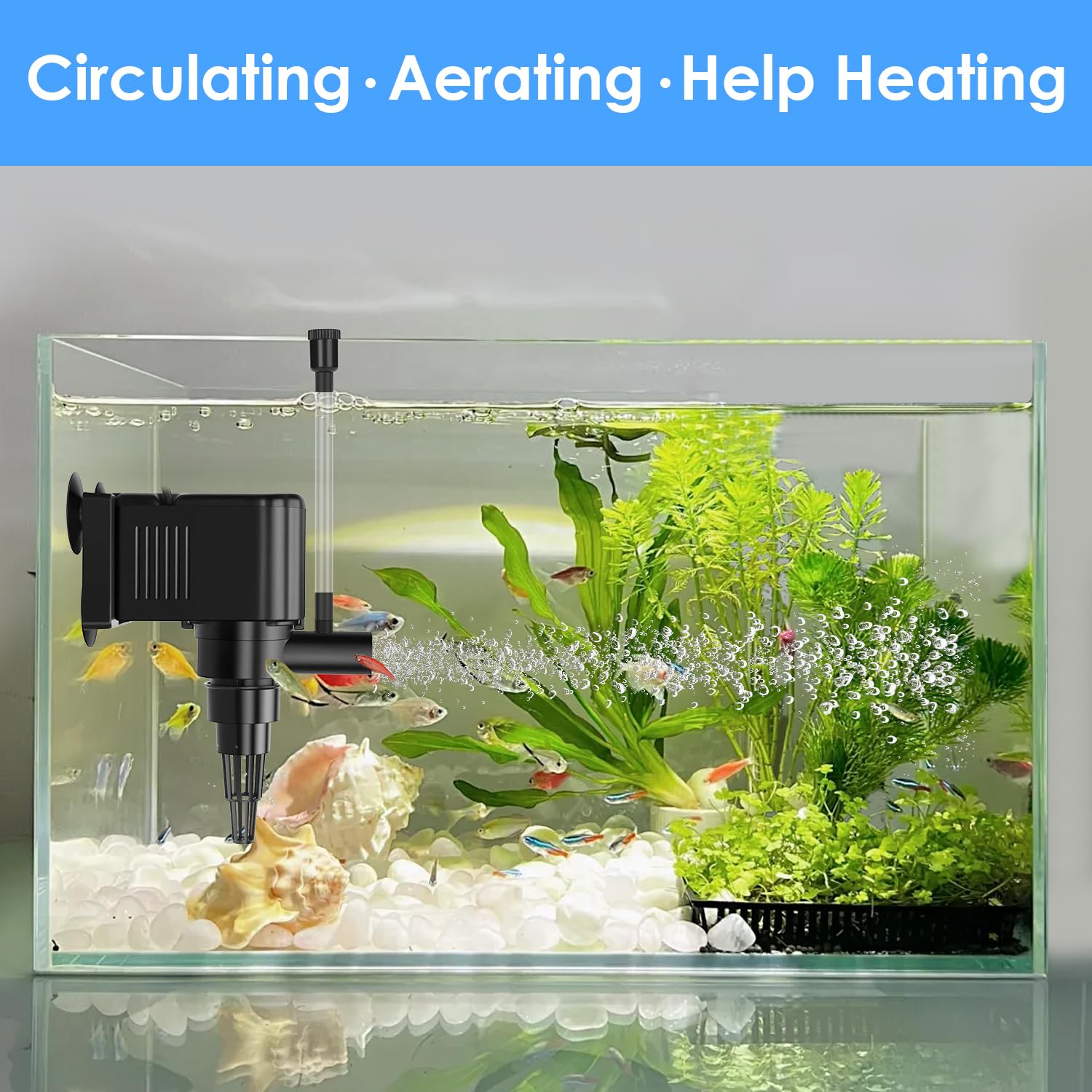 AquaMiracle bomba sumergida para acuario, uso seguro y eficiente.