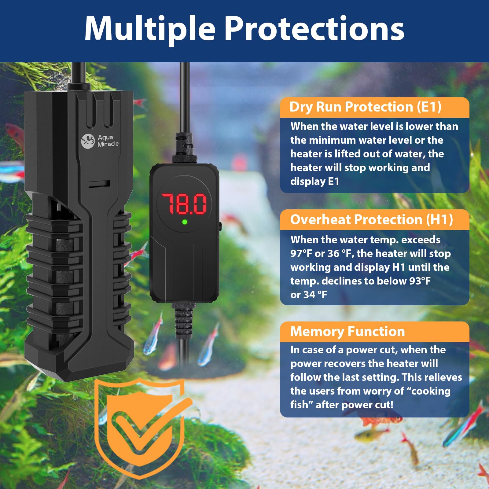 Carcasa protectora de AquaMiracle distribuye el calor de forma uniforme.