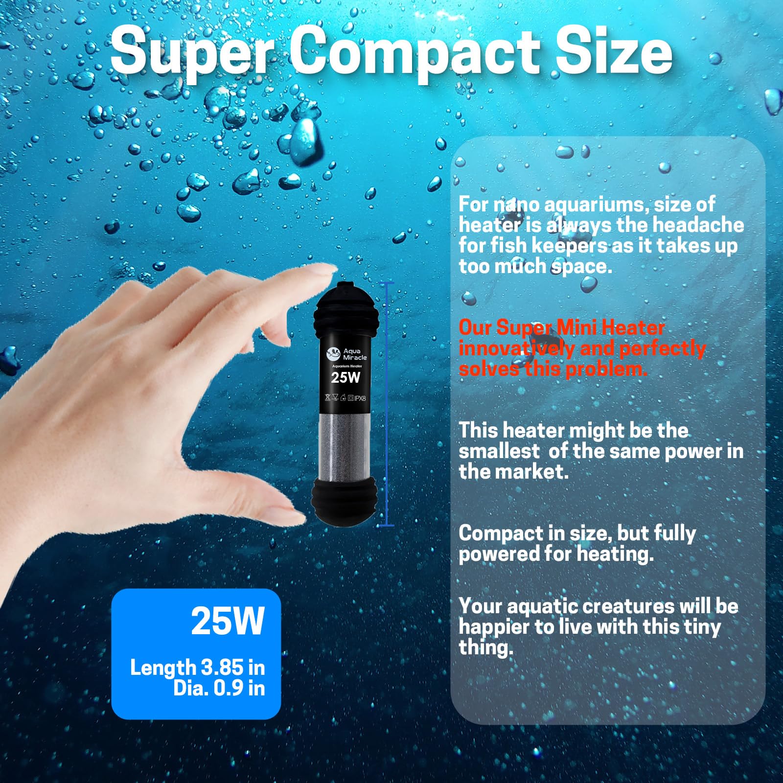 Aquamiracle pantalla externa con dos indicadores de luz facilita leer temperatura y ajustes.