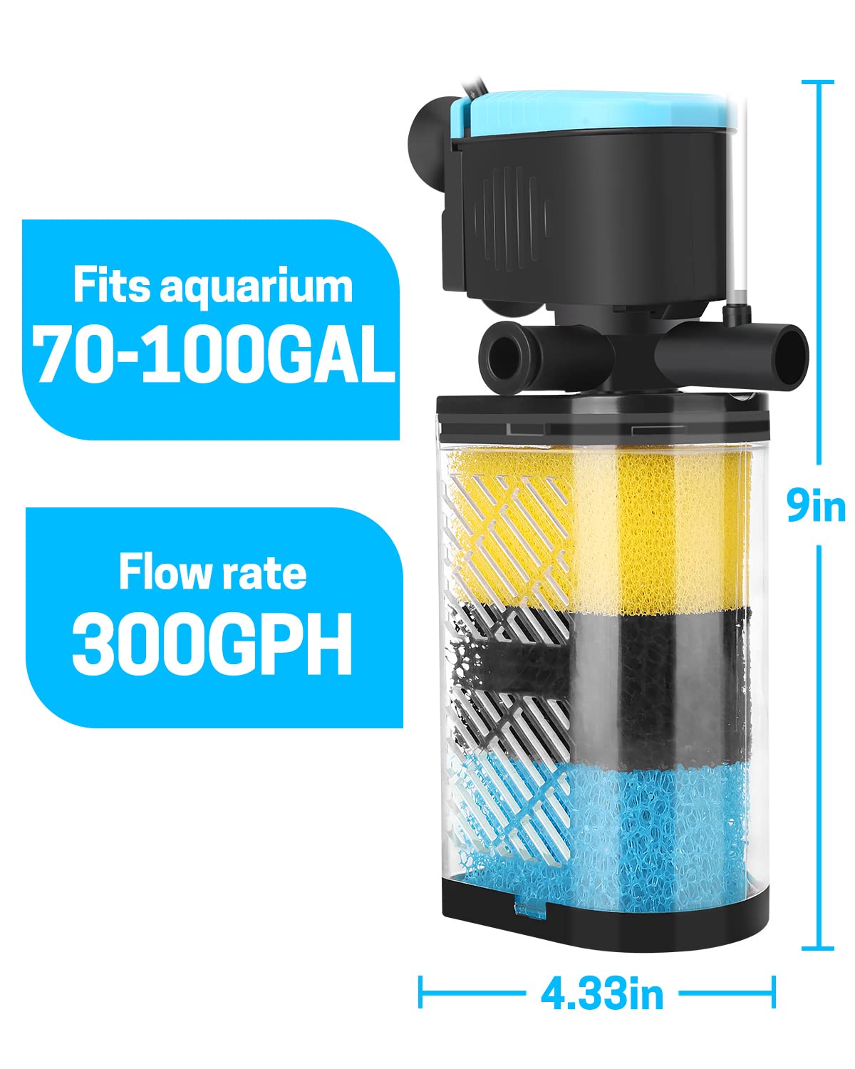 AquaMiracle filtro acuario repuestos esponjas código B09W23YJD7 para mantenimiento sencillo.