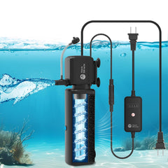 Aquamiracle filtro acuario con luz U-V para agua clara y oxigenación.