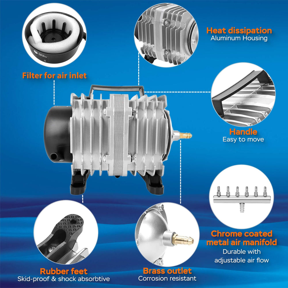 Manifold AquaMiracle de 6 salidas para oxigenación distribuida.