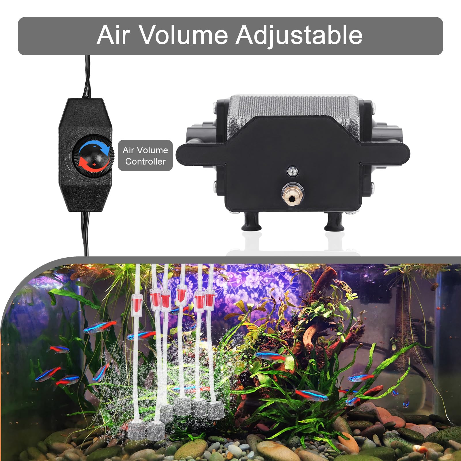 Aquamiracle manifold de metal con 6 salidas facilita la distribución de aire