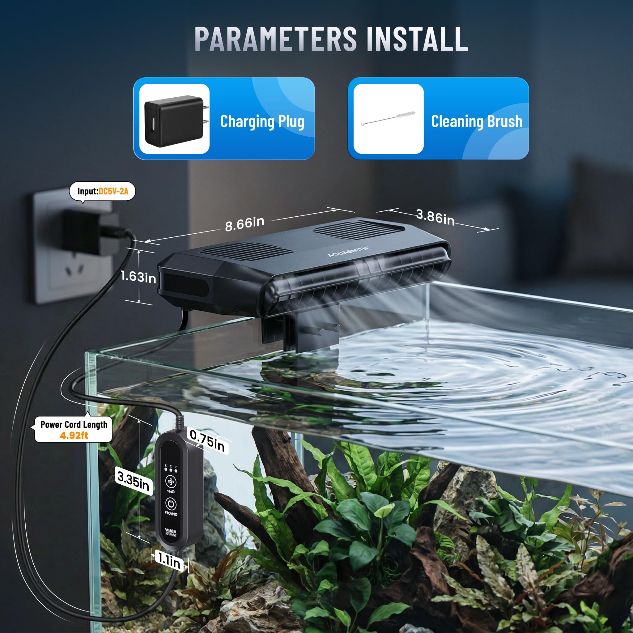 AQUASMITH Compatible con acuarios con o sin borde