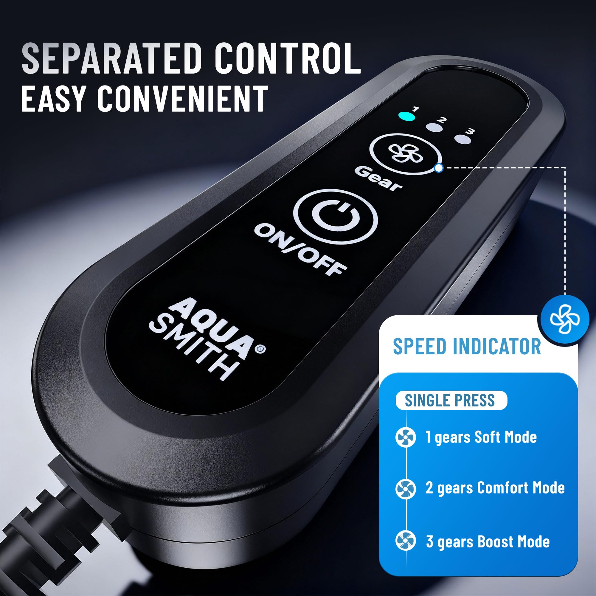 AQUASMITH Cabezal giratorio 360 grados para dirección precisa