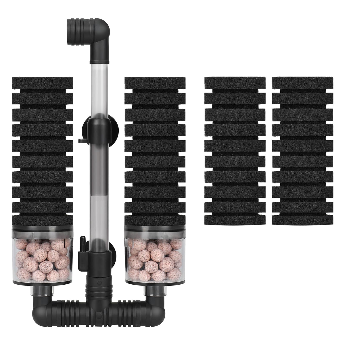 AQUANEAT filtrador de esponja doble para acuario, filtración eficiente y suave.