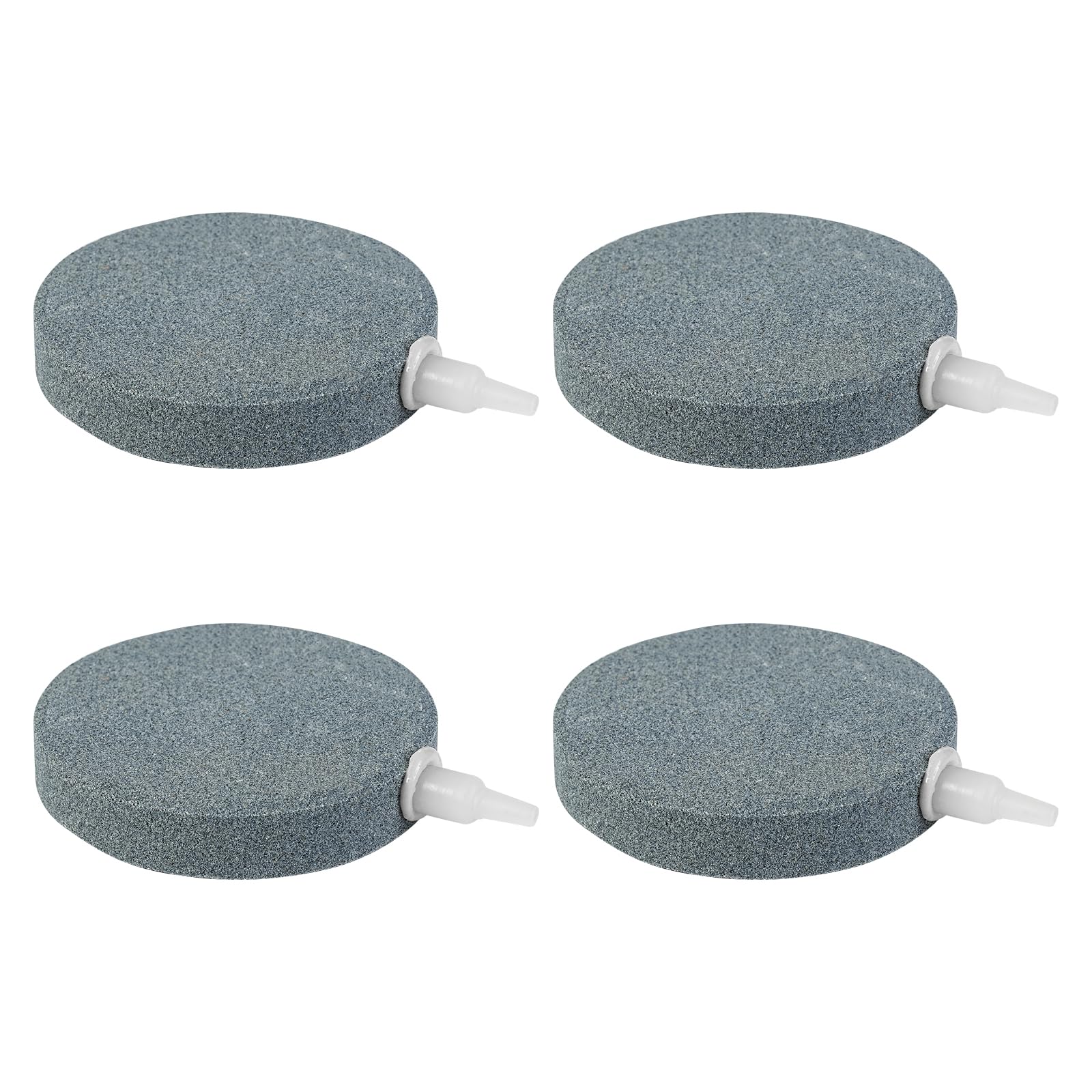 Piedra de aire disco AQUANEAT de 4 unidades, difunde burbujas para oxigenar acuarios.