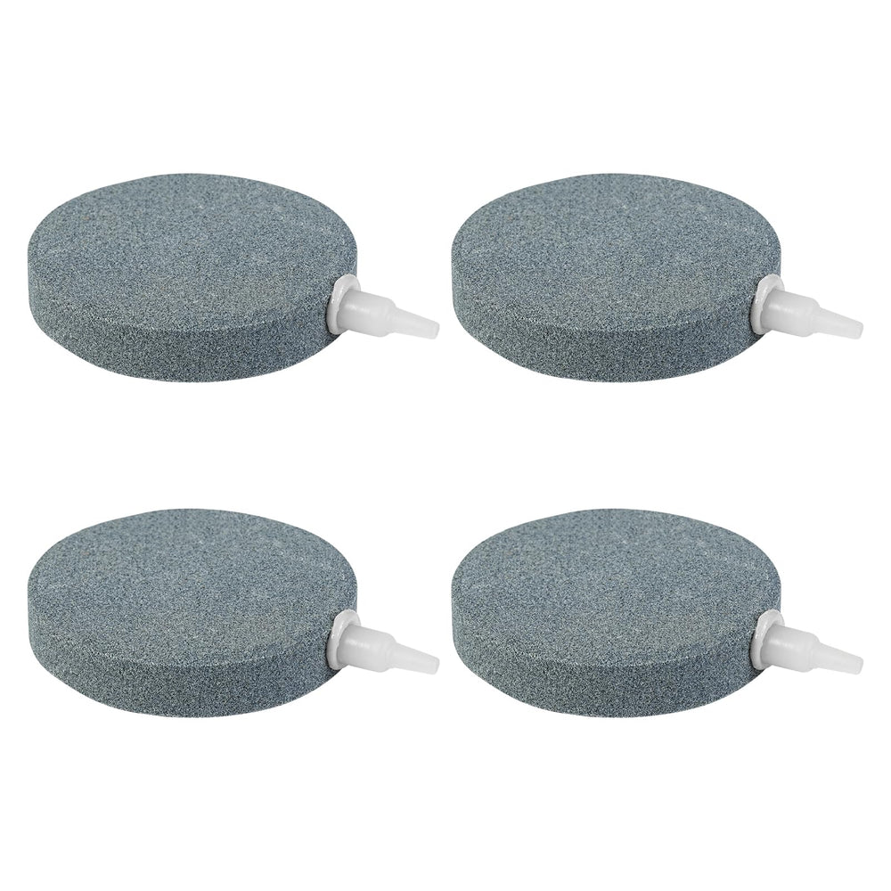 Piedra de aire disco AQUANEAT de 4 unidades, difunde burbujas para oxigenar acuarios.