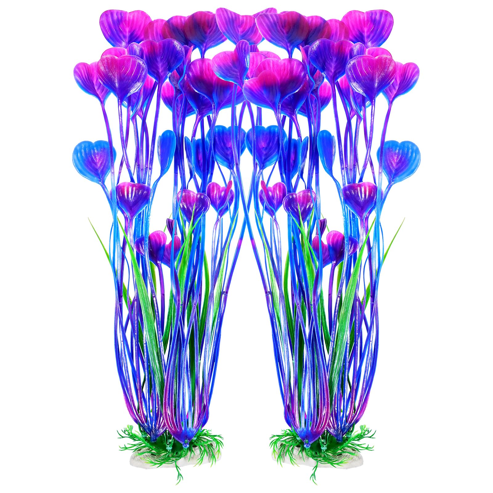AQUANEAT plantas artificiales para acuario de 15,5 pulgadas moradas embellecen el tanque