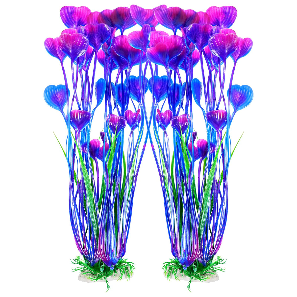 AQUANEAT plantas artificiales para acuario de 15,5 pulgadas moradas embellecen el tanque