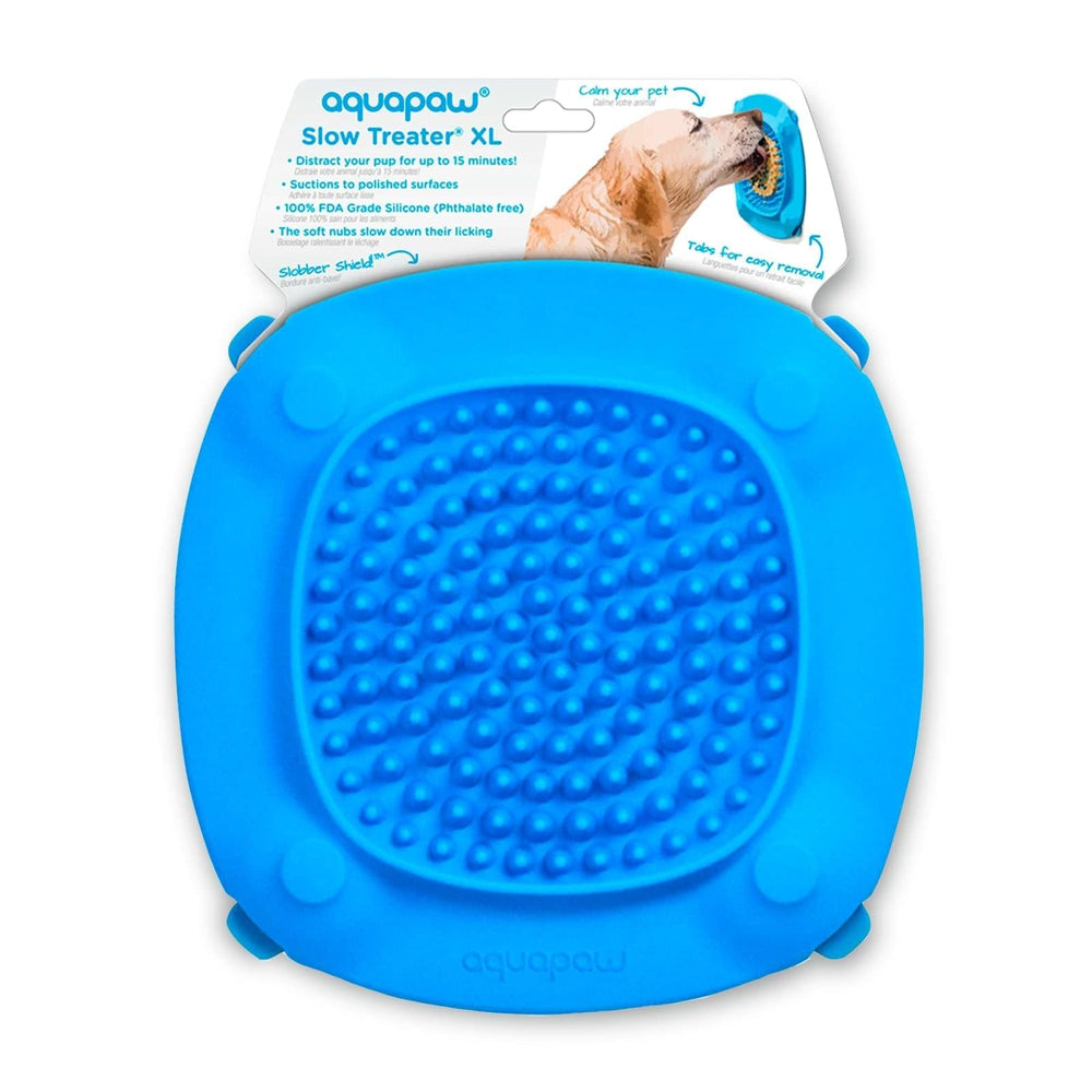 Aquapaw tapete para lamer con ventosas XL azul, mantiene al perro entretenido durante el baño.