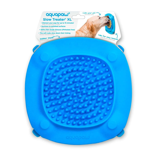 Aquapaw tapete para lamer con ventosas XL azul, mantiene al perro entretenido durante el baño.