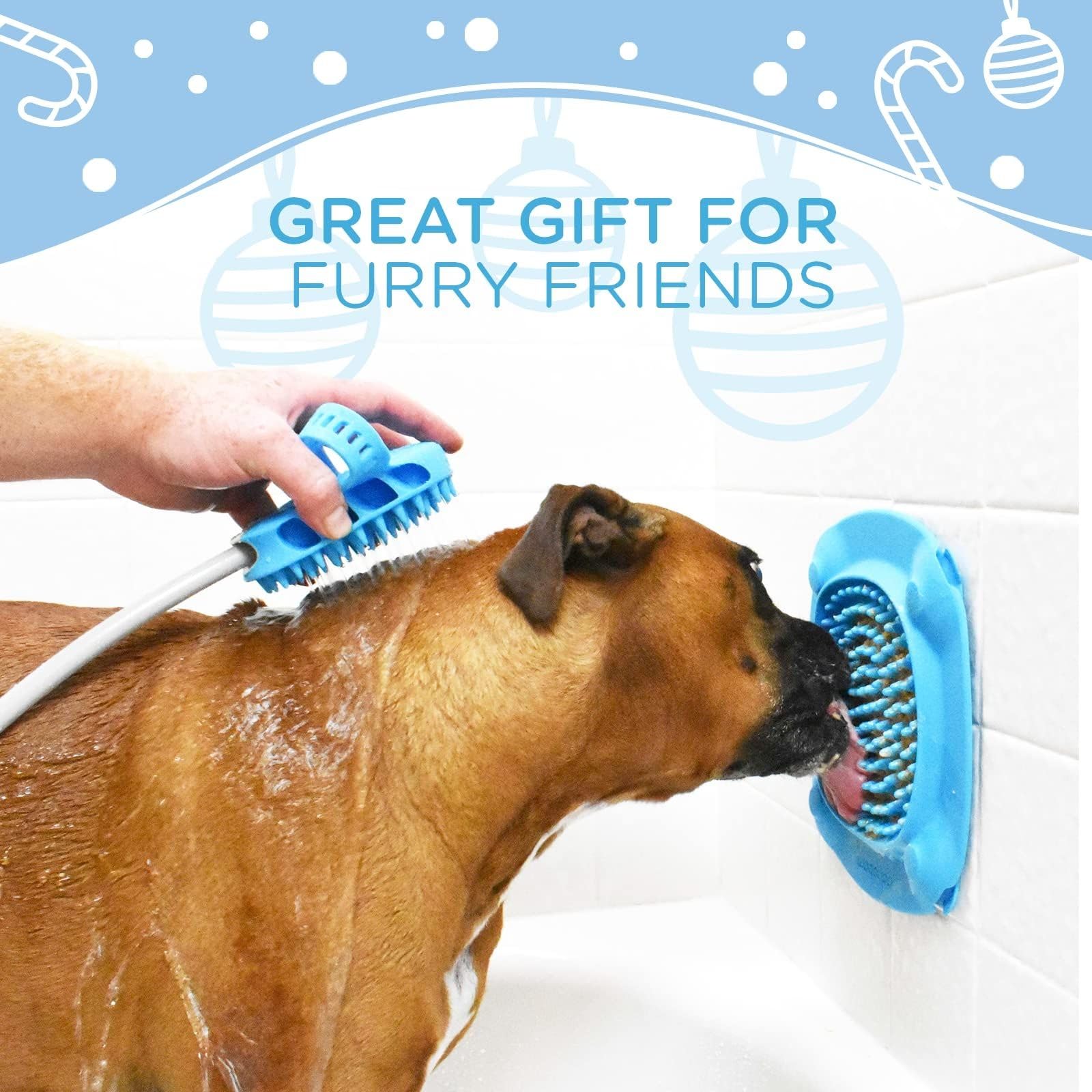 Aquapaw tapete para lamer en la tina durante el cepillado, comodidad para perro y dueño.